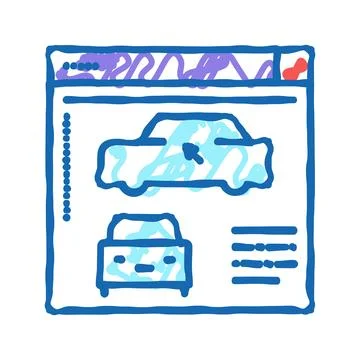 Car modeling program icon doodle illustration Illustrazione stock