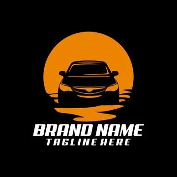 Car moon logo design vector Stock Illustration