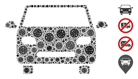 Car Mosaic of CoronaVirus Elements Stock Illustration