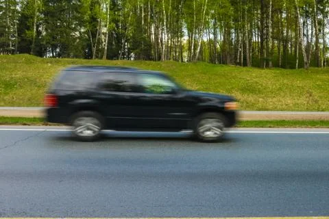Car in motion Fotos Stock