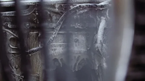 A car with a motor removed from it. Video stock 78700319