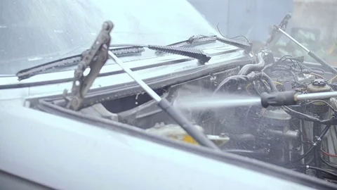 A car with a motor removed from it. Video stock 78700659