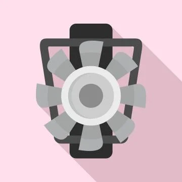 Car motor ventilator icon, flat style Stock Illustration