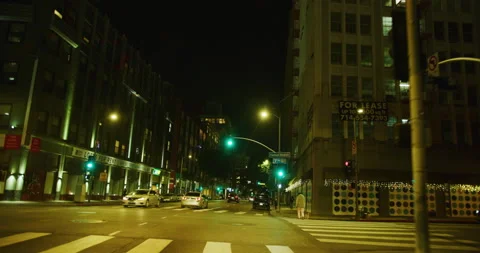 Car Mount Driving Through Los Angeles, California at Night Stock Footage 151188684