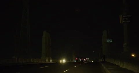 Car Mount Driving Through Los Angeles, California at Night Stock Footage 151189872