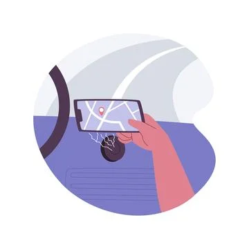 Car mount isolated cartoon vector illustrations. Stock Illustration