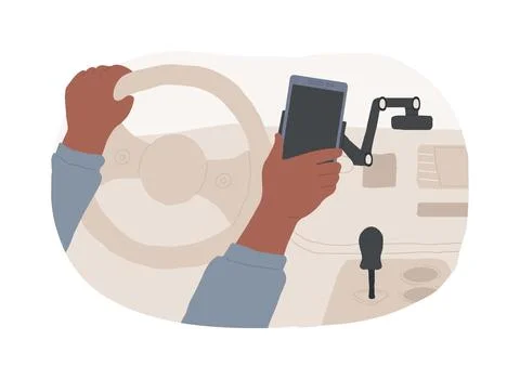 Car mount isolated cartoon vector illustrations. Stock Illustration