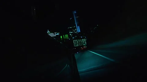 Car Mount Night City scape in super smooth real time Stock Footage