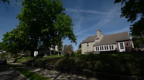 Car Mount Shot Driving through River Road in Small Town of Beaver, PA Stock Footage 58011017