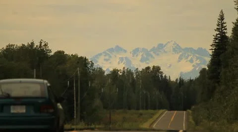 Car on mountain highway Stock Footage 10751484