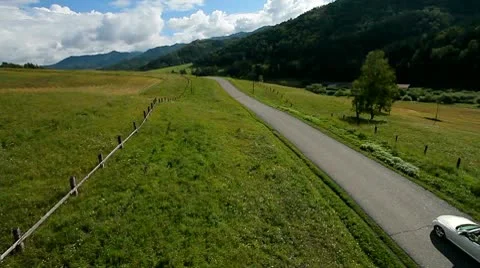 Car on the mountain road Stock Footage 10564561