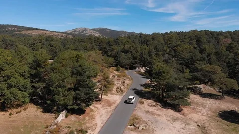 Car on a mountain road Stock Footage 124843886