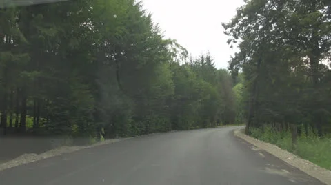 By car on mountain roads in rain Stock-Footage 25595404