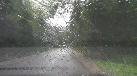 By car on mountain roads in rain Stock-Footage 25605967