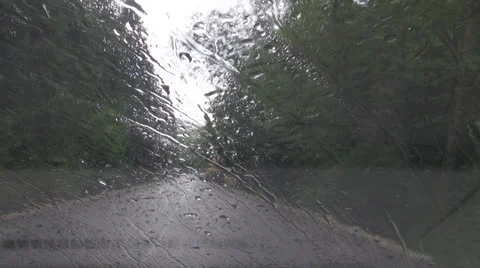 By car on mountain roads in rain Stock-Footage 25606033