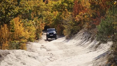 The car in the mountains Stock Footage 69236566