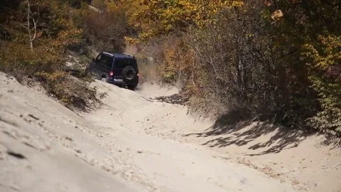The car in the mountains Stock Footage 69237054