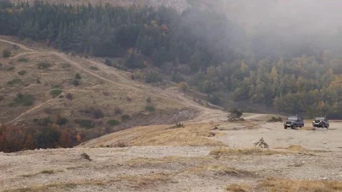 The car in the mountains Stock Footage 69239604