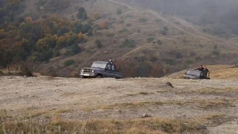 The car in the mountains Stock Footage 69240131