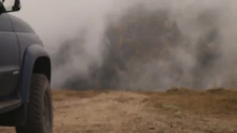 The car in the mountains Stock Footage 69240656