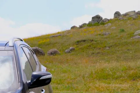 Car in the mountains Stock Photos