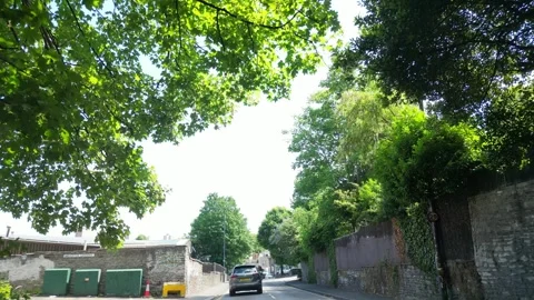 Car Mounted Camera Footage of Road and Street View of Bristol City in England Video stock 314213005
