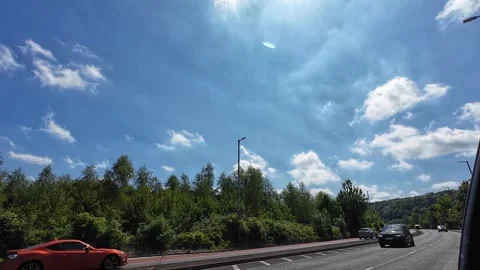 Car Mounted Camera Footage of Road and Street View of Bristol City in England Stock Footage 314602282