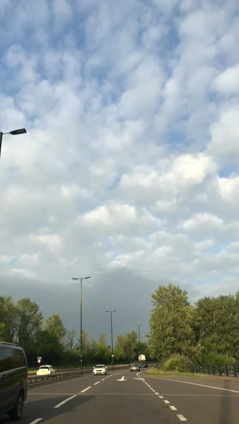 Car Mounted Camera Street Vertical View Sheffield City Tour Stock Footage 313959129
