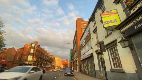 Car Mounted Camera Street View of Birmingham City Centre Stock Footage 314055696