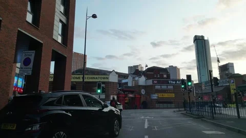 Car Mounted Camera Street View of Birmingham City Centre Stock Footage 314056499