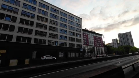 Car Mounted Camera Street View of Birmingham City Centre Stock Footage 314058532