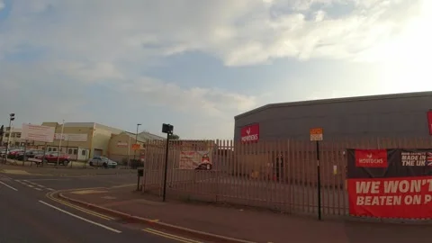Car Mounted Camera Street View of Sheffield City Tour Stock Footage 314084494