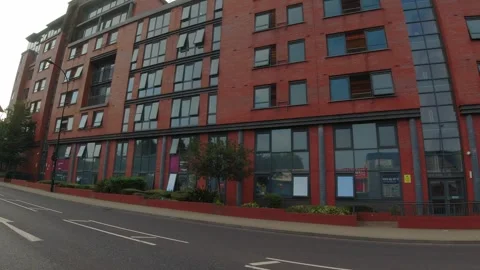 Car Mounted Camera Street View of Sheffield City Tour Stock Footage 314091283