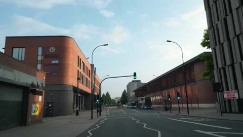 Car Mounted Camera Street View of Sheffield City Tour Stock Footage 315374057