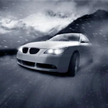 Car on the move Foto stock