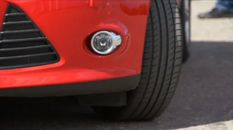 Car move for test drive - close-up Stock Footage 44207806