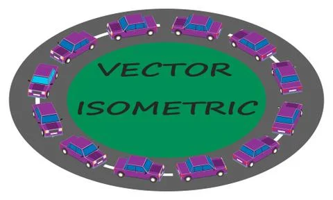A car moves in a circle in 12 frames. Stock Illustration