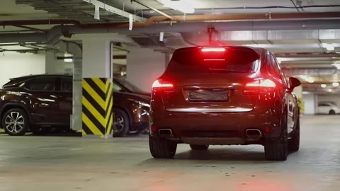 Car moves forward and returns at underground Stock Footage 299664953