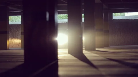 The car moves at the parking . backlight Video stock 46713465