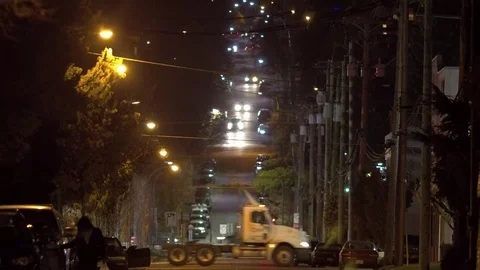 Car moving down on a steep hill Stock-Footage 73817294