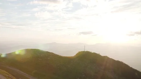 Car moving on hill top Stock Footage 71569272