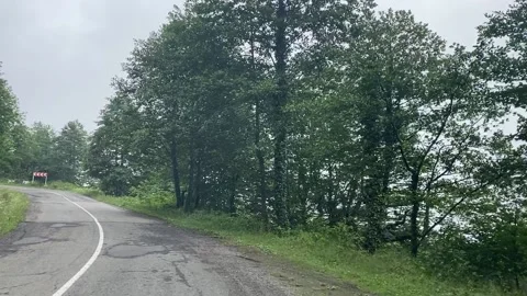 The car is moving on a mountain road Stock Footage 170175768
