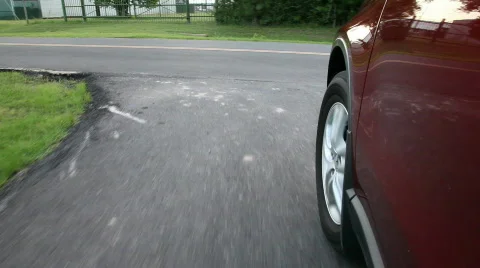 Car moving on the road front view Video stock 777992