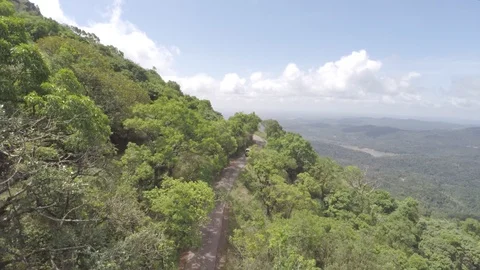 Car moving through a mountain road 스톡 동영상 86891116