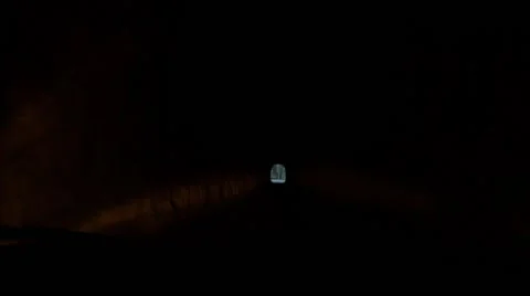 Car moving through the mountain tunnel Stock Footage 62387890