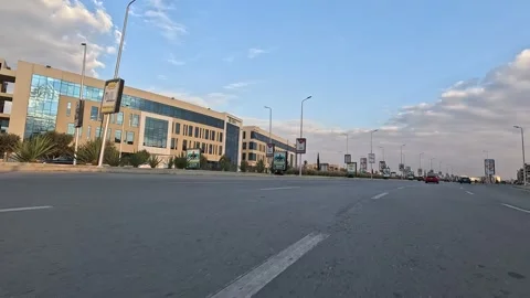 Car Moving Through Peaceful Streets New Cairo Showing Buildings Traffic Vehicles Stock Footage 329945709