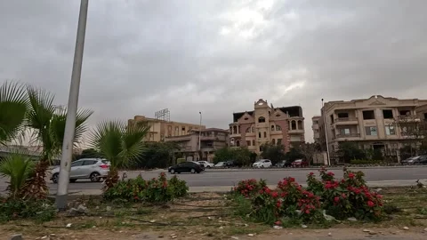 Car Moving Through Peaceful Streets New Cairo Showing Buildings Traffic Vehicles Stock Footage 330093106
