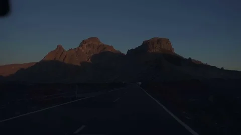 Car Moving Towards The Mountains Stock Footage 71914863