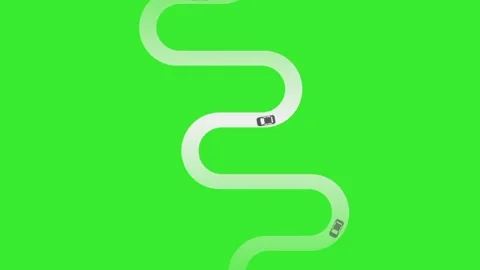 Car Moving on Zigzag Road Motion Graphic Green Screen 4K Animation. Stock-Footage 319428535