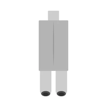 Car muffler speed power vector symbol icon. Transport double tailpipe parts f Stock Illustration
